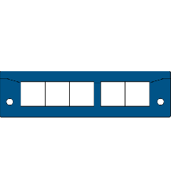 KEL-ER-BL-E5 kabelinvoerframe 2D, IP65, RVS+bus, blauw