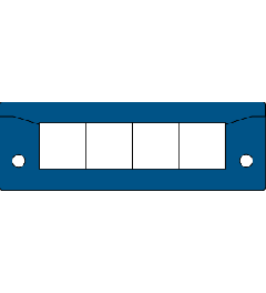 KEL-ER-BL-E4 kabelinvoerframe 2D, IP65, RVS+bus, blauw