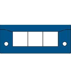 KEL-ER-BL-E3 kabelinvoerframe 2D, IP65, RVS+bus, blauw