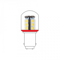 LED lamp BA15D 24VAC/DC rood