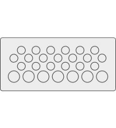 KEL-DP 16/26 A cable entry plate, plug, wall 1.5-2.5mm, gray