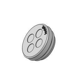 KEL-DP 25/4 A cable entry plate, plug, wall 1.5-2.5mm, gray