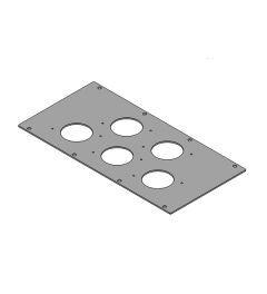 MP6 modular gland plate, aluminium, 5x M50