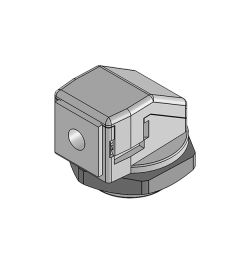 KVT 32-W90 90° wartel 2 delen M32, met moer, grijs