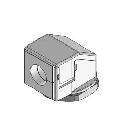 KVT 50/1-W90 90° wartel 2 delen M50, met moer, grijs