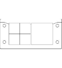 KEL-ER 16/5 CR cable entry frame, 2p, 4/1, black