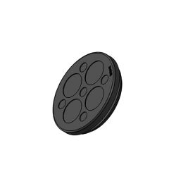 KEL-DP 50/9 B cable entry plate, plug, wall 2.8-4mm, black