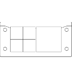 KEL-U 16/5 CR kabelinvoerframe, 2d, 4/1, zwart