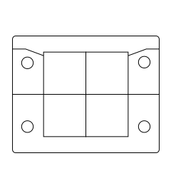 KEL-U B4 CR kabelinvoerframe, 2d, 4/1, zwart