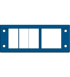 KEL-ER-BL 24/7 cable entry frame , 2p, 6/1, blue