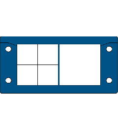 KEL-ER-BL 16/5 cable entry frame , 2p, 4/1, V2A+bushing,blue