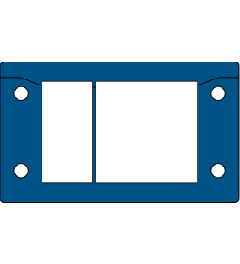 KEL-ER-BL 10/3 cable entry frame , 2p, 2/1, V2A, blue