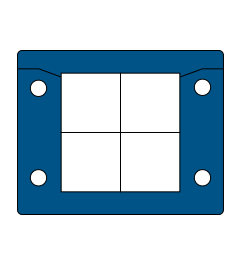 KEL-ER-BL B4 cable entry frame , 2p, 4/-, V2A, blue