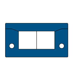 KEL-ER-BL-E2 cable entry frame , 2p, 2/-, blue