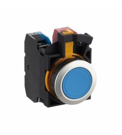 CW drukknop 22mm 2NO/2NC blauw