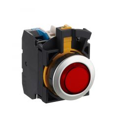 CW led drukknop 22mm 2NC rood/DC