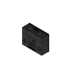 KEL-E1 kabelinvoerframe, 2d, 1 rij, RVS, zwart