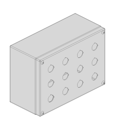 PS Drukknopkast 270mm 190mm D.125mm 12 gaten M22