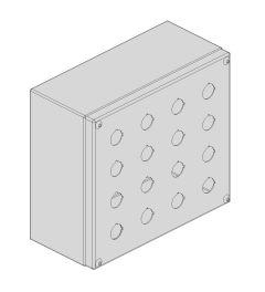 PS Drukknopkast 270mm 240mm D.125mm 16 gaten M22