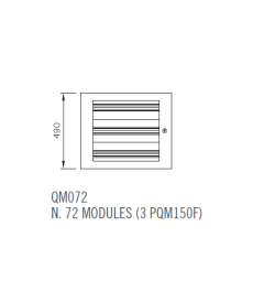 QM Verdeelkast glazen deur B.590mm H.490mm D.220mm