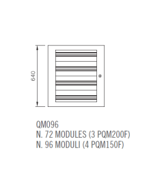 QM Verdeelkast glazen deur B.590mm H.640mm D.220mm