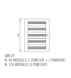 QM Verdeelkast glazen deur B.590mm H.790mm D.220mm