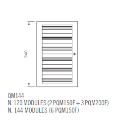 QM Verdeelkast glazen deur B.590mm H.940mm D.220mm