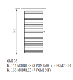 QM Verdeelkast glazen deur B.590mm H.1090mm D.220mm