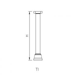 TI arm recht "I" H.xxx mm AISI304L diameter 60,3mm