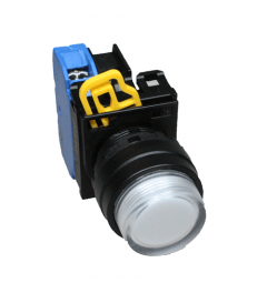 YW led drukknop 22mm 1NO wit